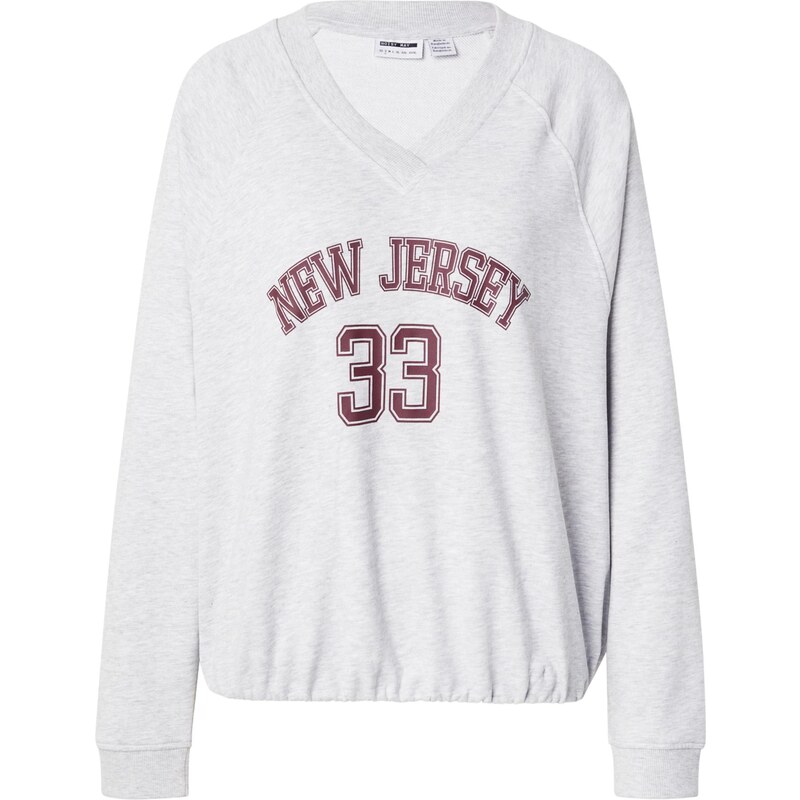 Noisy may Mikina NMASTON svetlosivá / rubínová / biela 65887025