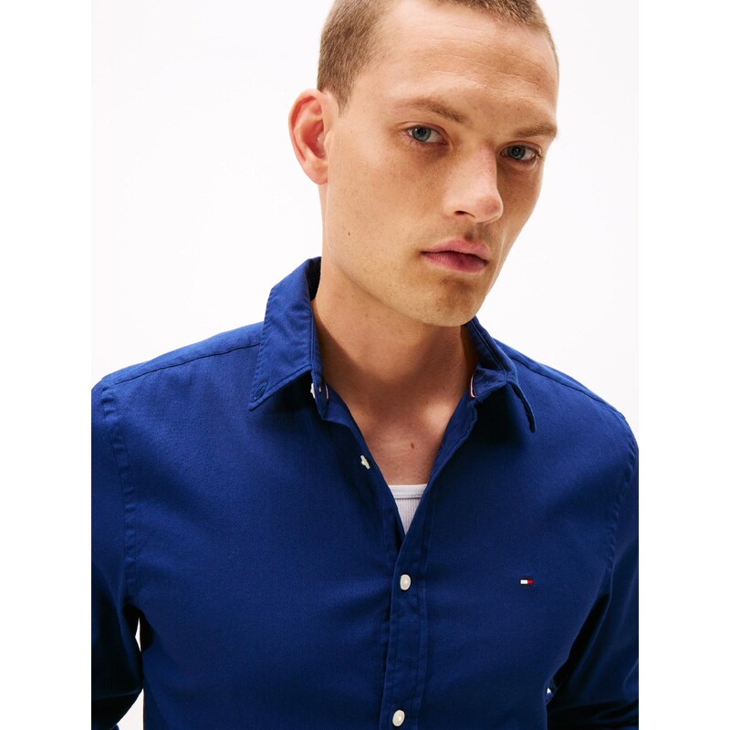TOMMY HILFIGER Košeľa tmavomodrá / červená / biela