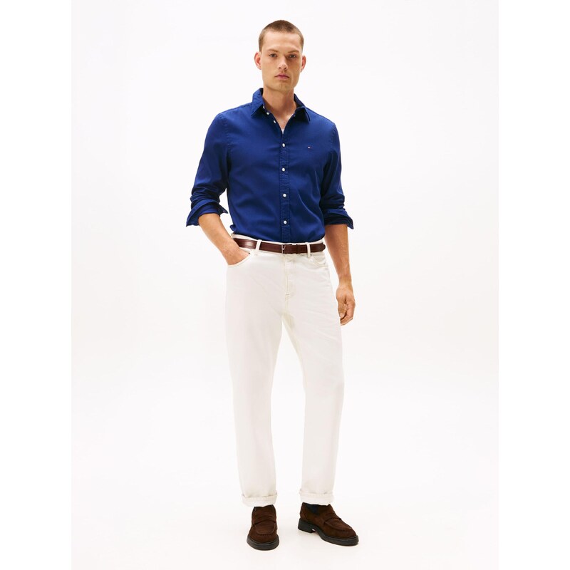 TOMMY HILFIGER Košeľa tmavomodrá / červená / biela