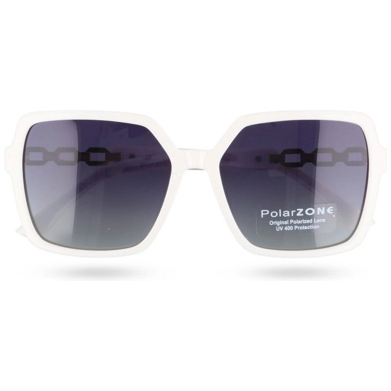 Sunmania Biele oversized polarizačné okuliare Chain 64919543