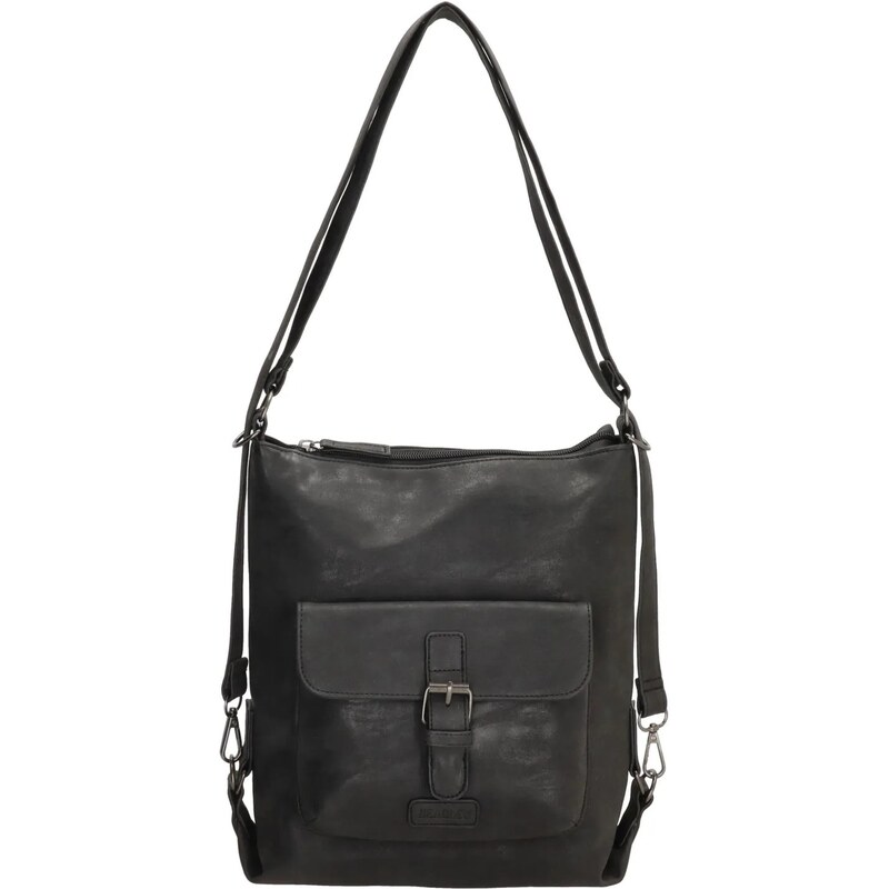 Beagles Čierny praktický kožený ruksak 2v1 „Arara“ 64919542