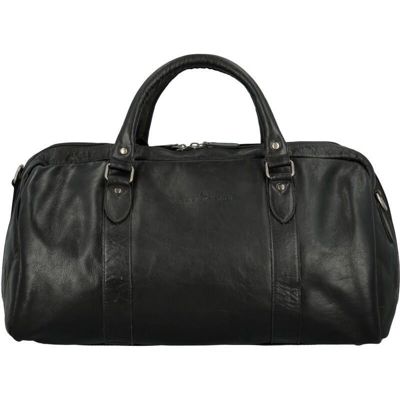 Green Wood Trendy kožená cestovná taška GW Absolon, čierna 66436511