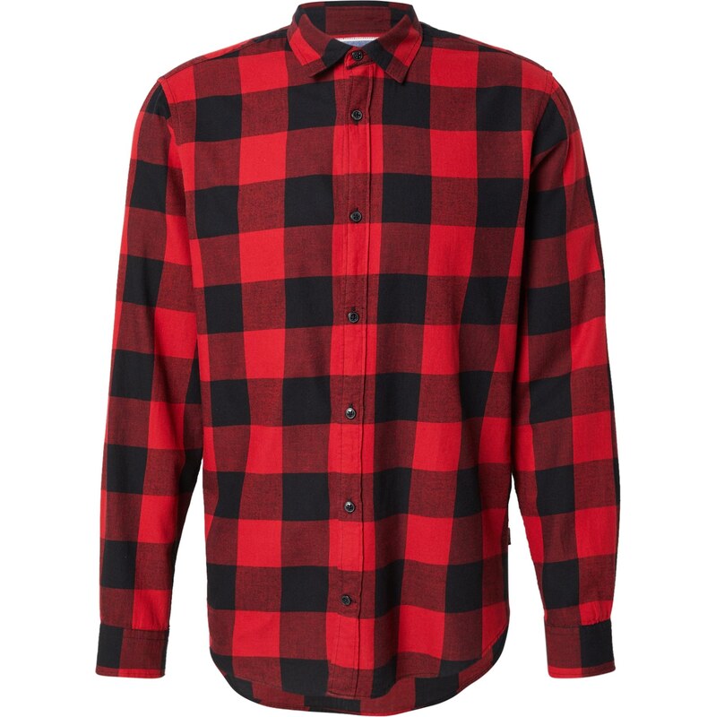 JACK & JONES Košeľa Gingham krvavo červená / čierna 20528876