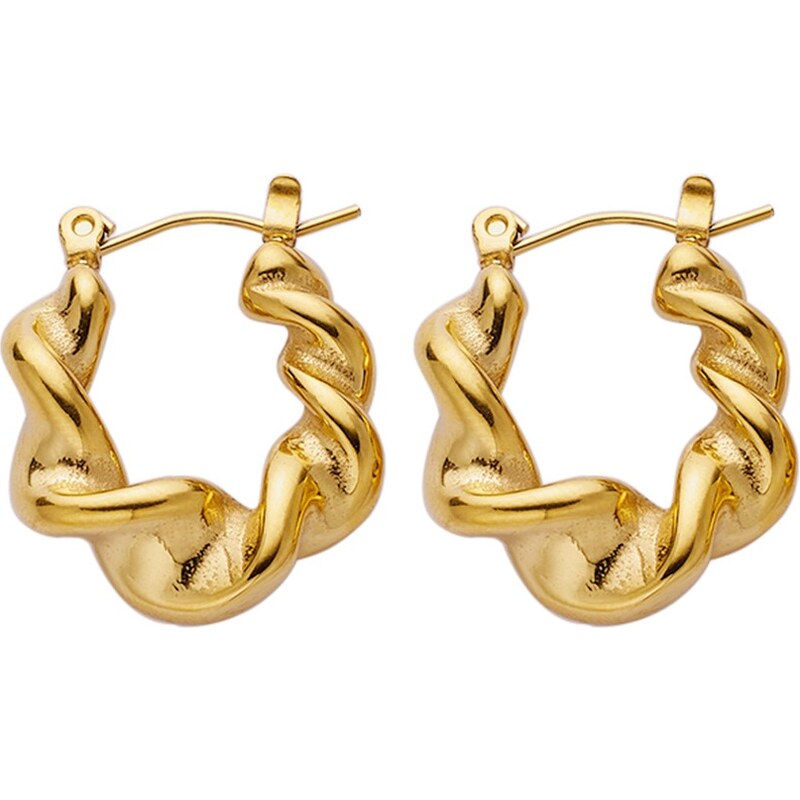 Troli Pozlátené náušnice s krúteným dizajnom 66583480