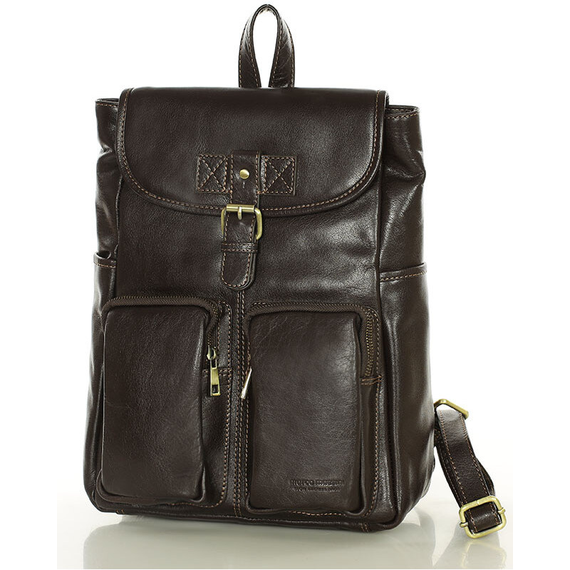 MARCO MAZZINI Dámsky kožený batoh A4 | tmavohnedá vs111c 64921752