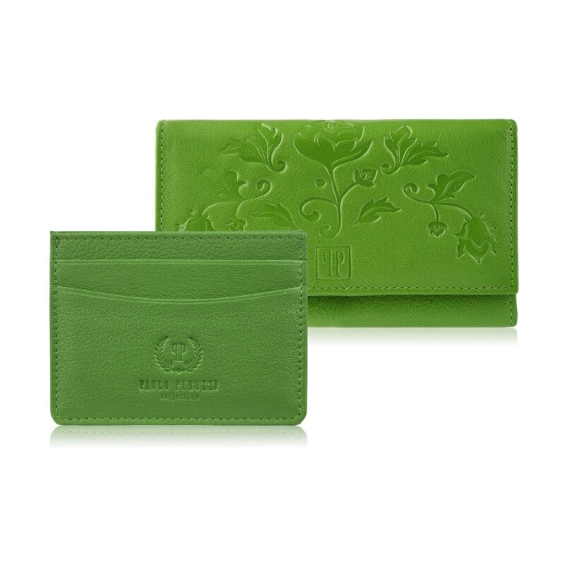 Paolo Peruzzi Darčeková sada – dámska kožená peňaženka s kvetinovým 64921755