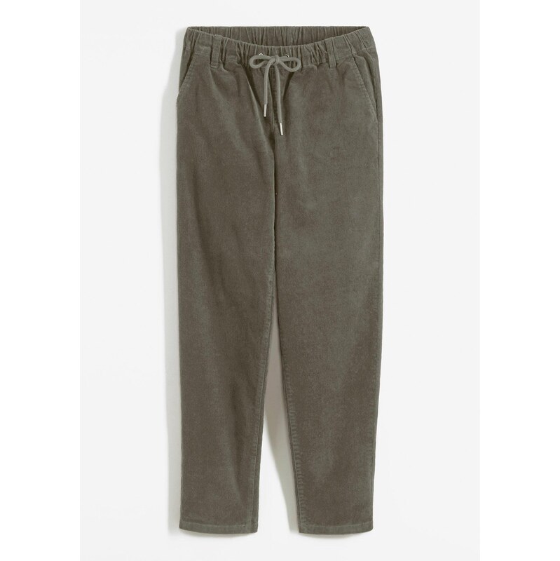 bonprix Kordové nohavice s pohodlným pásom, farba zelená 44790219