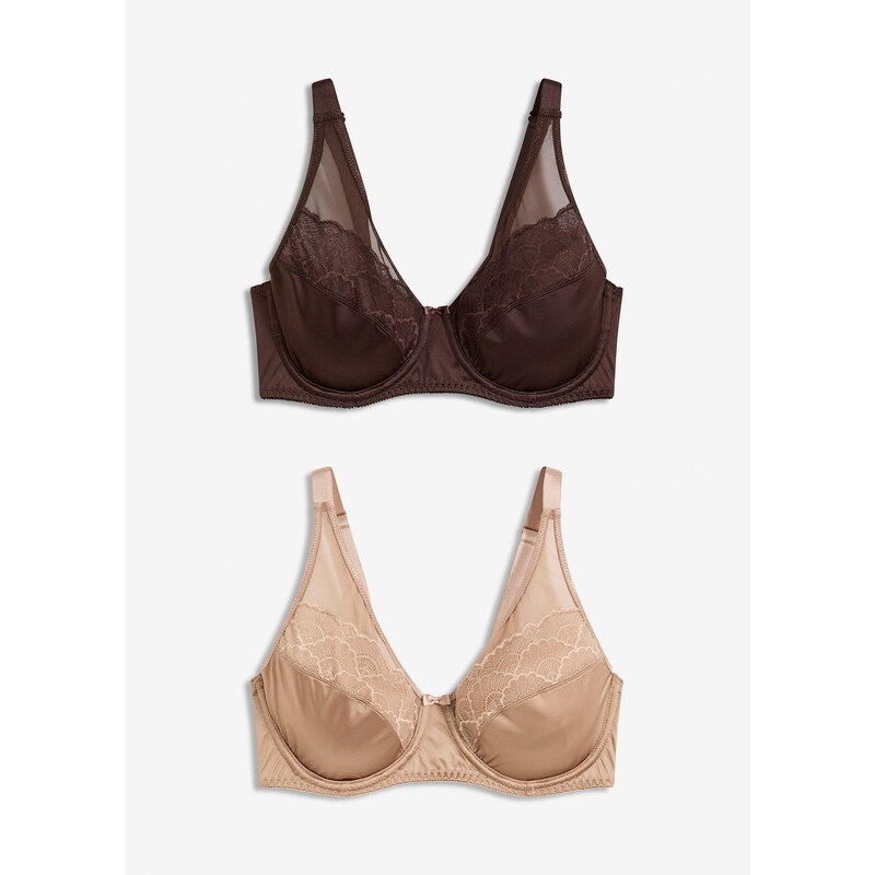 bonprix Podprsenka s kosticami s lesklým efektom (2 ks v balení), 64921792