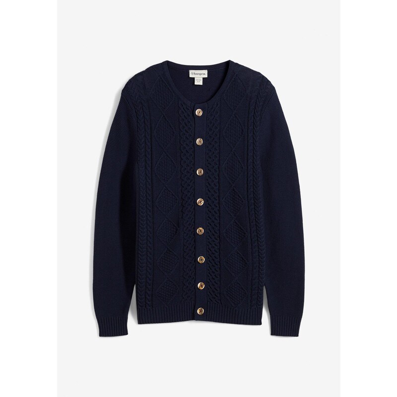 bonprix Krojový pletený sveter, farba modrá 64921842