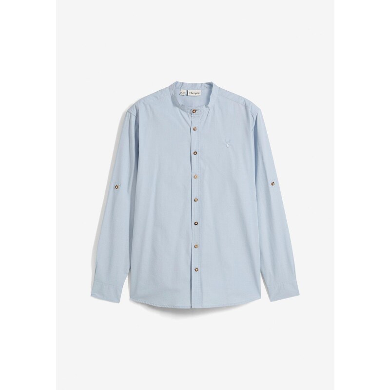 bonprix Krojová košeľa s vyhrnutými rukávmi, farba šedá 64921850