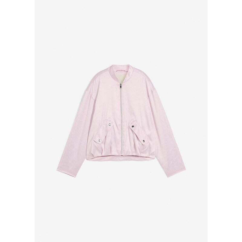 bonprix Bluzón z lesklého viskózového mixu, farba fialová 64921897