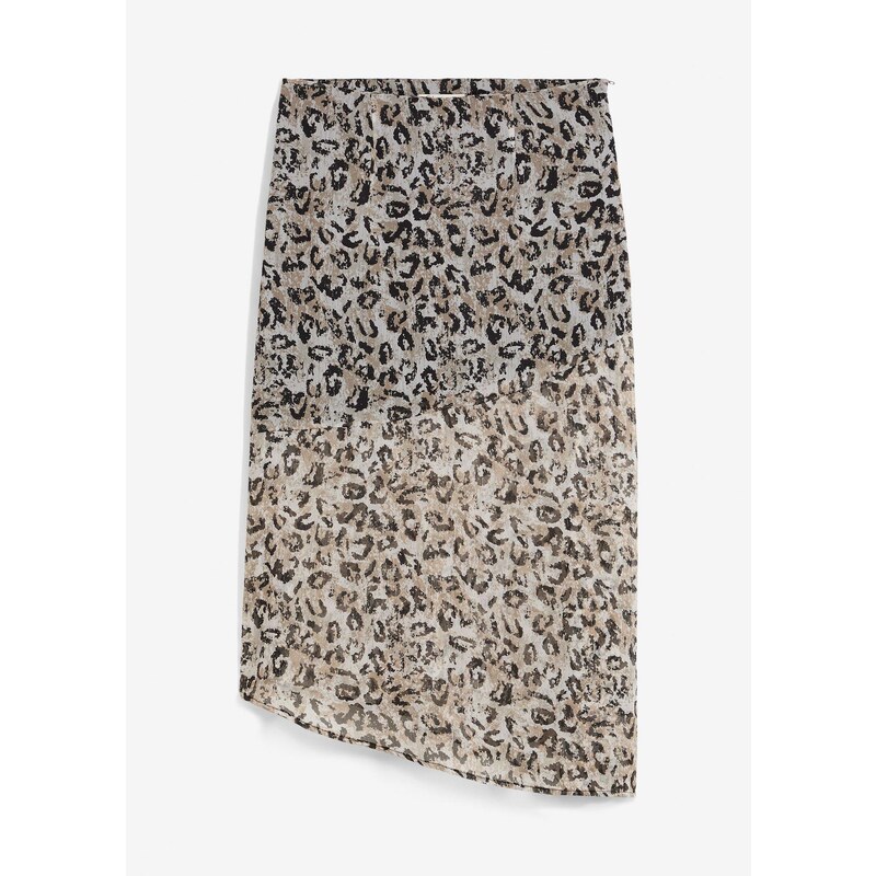 bonprix Midi sukňa z jemného šifónu, farba šedá 64921910