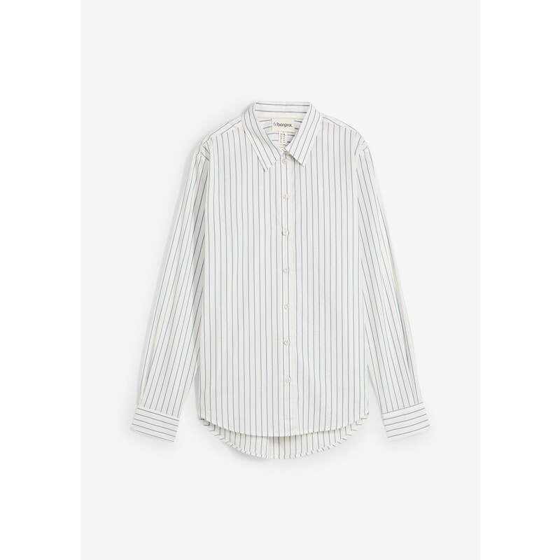 bonprix Košeľová blúzka s hodvábnym podielom, farba biela 64921929