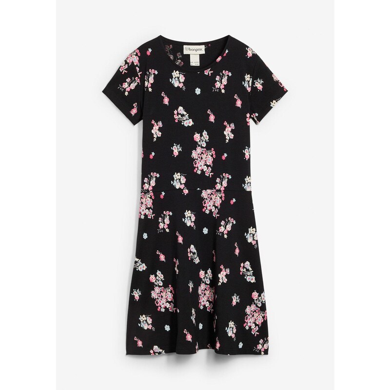 bonprix Džersejové šaty z elastického bavlneného mixu, farba čierna 64921953