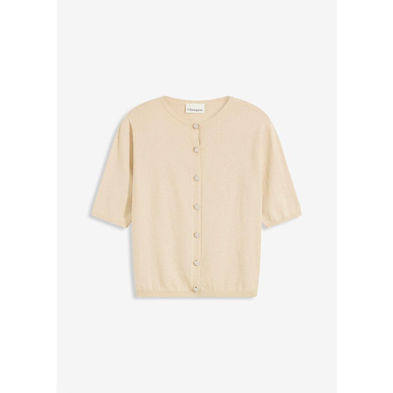 bonprix Jemne pletený sveter z jemného viskózového mixu, farba béžová 64921978