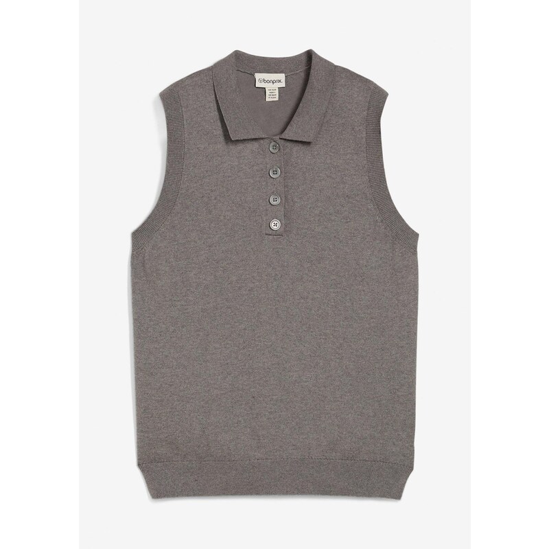bonprix Jemne pletený pulóver s hodvábnym podielom a polo golierom, 64921984