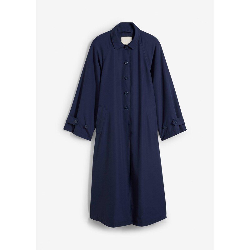 bonprix Trenčkot, padavý, farba modrá 64922000