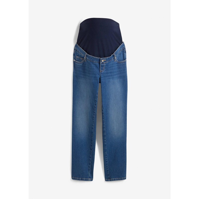 bonprix Materské džínsy, po členky, rovné, farba modrá 64922182