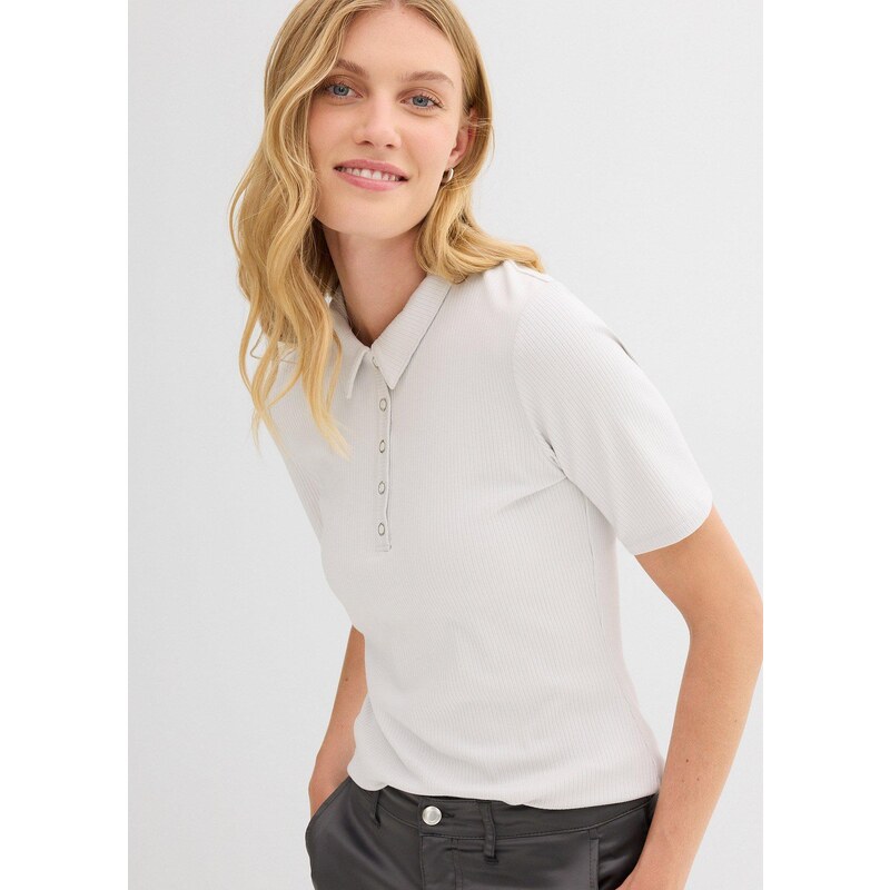 bonprix Polo tričko z viskózového mixu, farba šedá 64921886