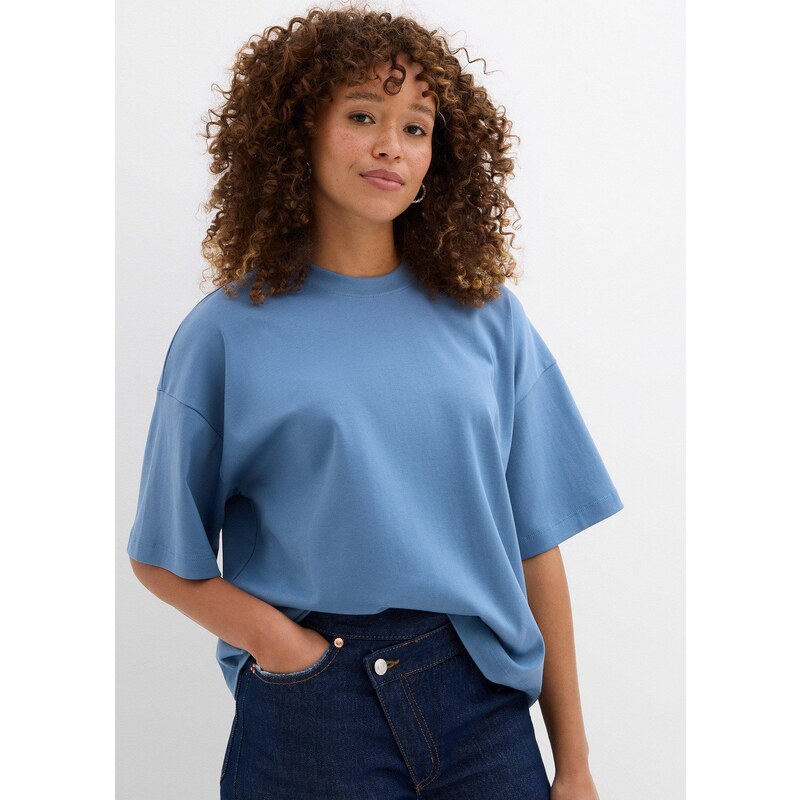 bonprix Oversize-tričko, ťažká bavlnená kvalita, farba modrá 64921930