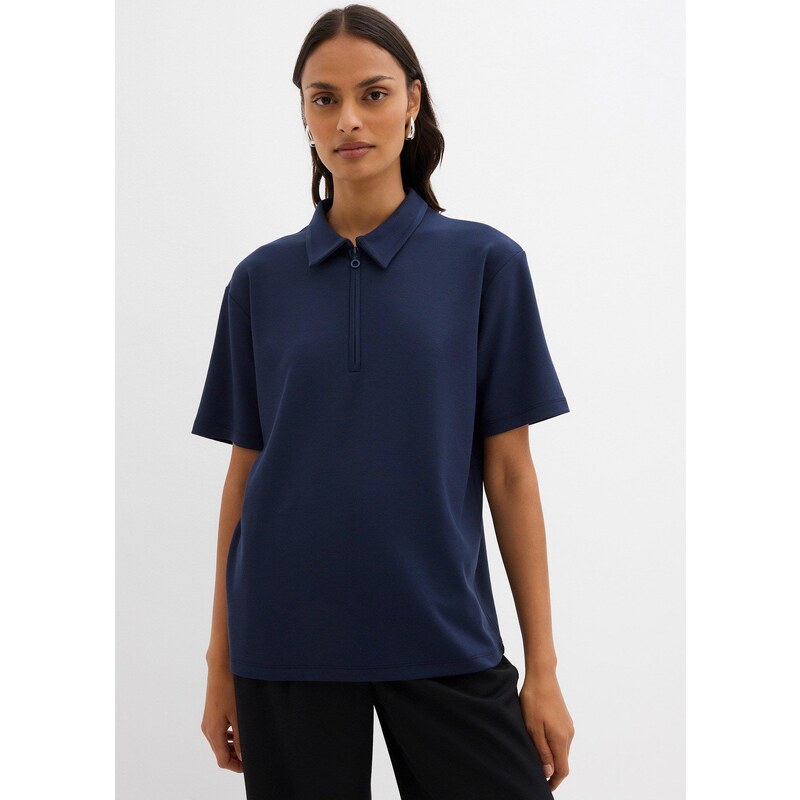 bonprix Polo tričko z viskózového mixu, farba modrá 64922034