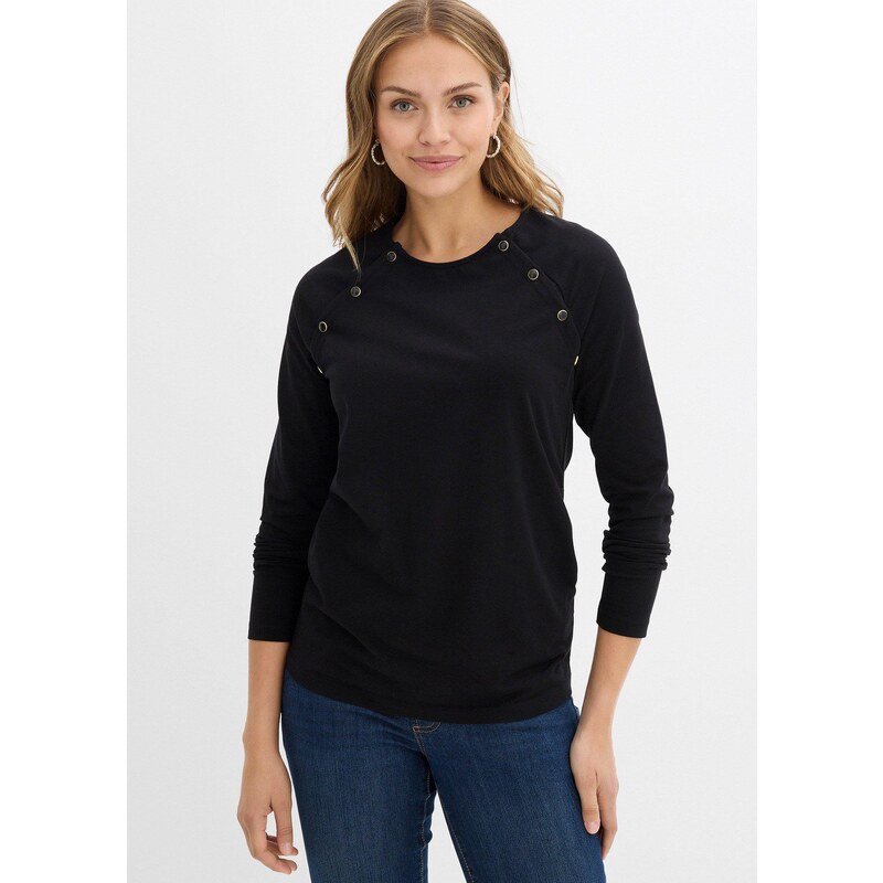 bonprix Materské tričko na dojčenie 2v1 z bavlny, farba čierna 64922178