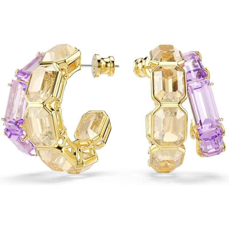 Swarovski Náušnice Millenia svetlohnedá / zlatá / fialová 64927380