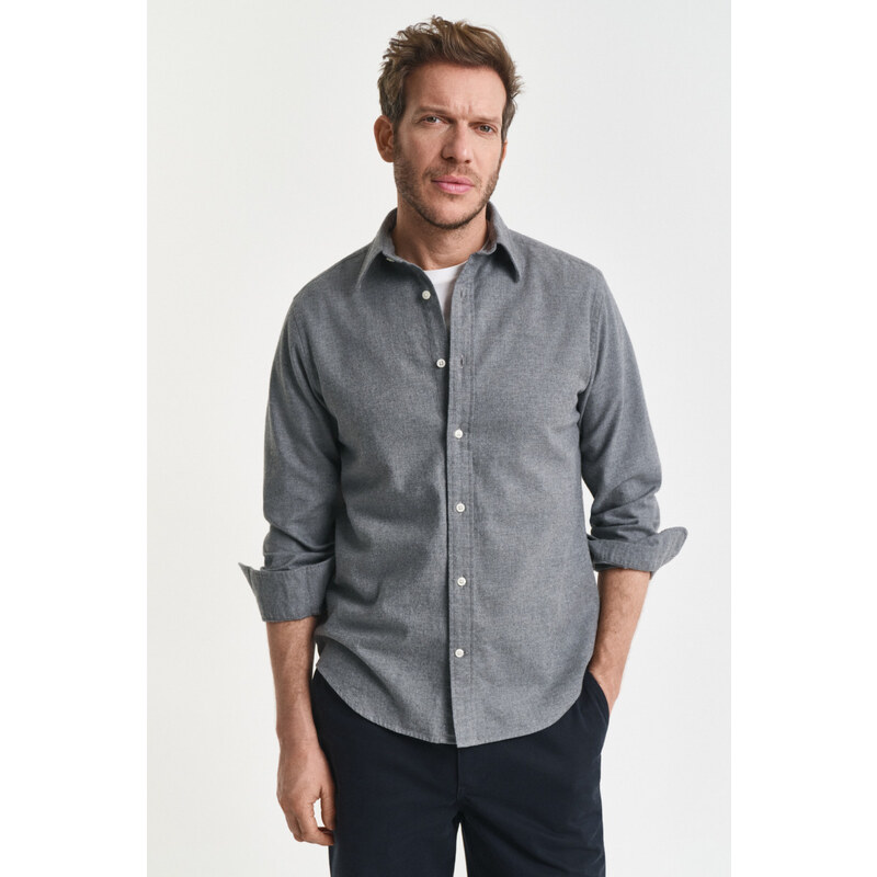 KOŠEĽA GANT REG FLANNEL MELANGE SHIRT DARK GREY MELANGE 64936706