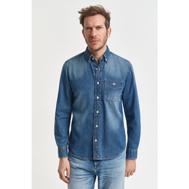 KOŠEĽA GANT REG DENIM SHIRT MID BLUE WORN IN 64936699