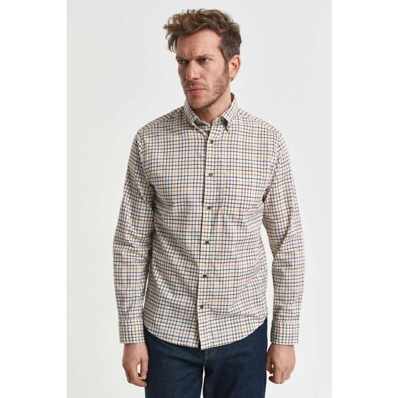 KOŠEĽA GANT REG TWILL CHECK SHIRT MAHOGANY BROWN 64936705