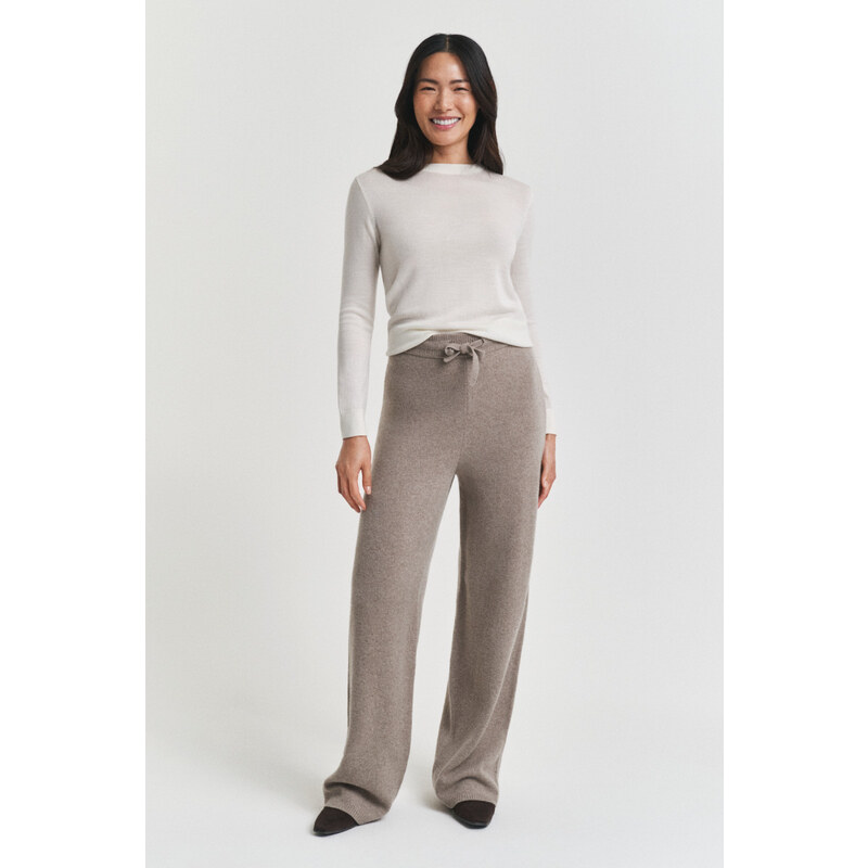 NOHAVICE GANT WOOL KNITTED PANTS TAUPE BEIGE 64936714