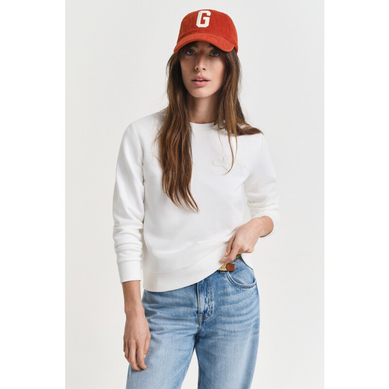 MIKINA GANT REG TONAL SHIELD C-NECK SWEAT EGGSHELL 64936725