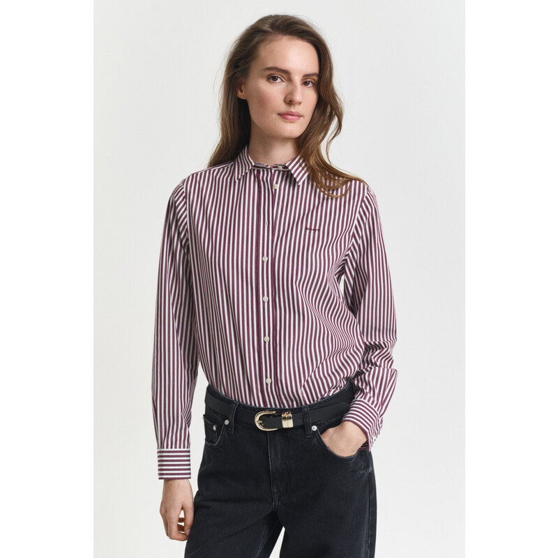 KOŠEĽA GANT REG CLASSIC POPLIN STRIPED SHIRT PLUM WINE 64936736