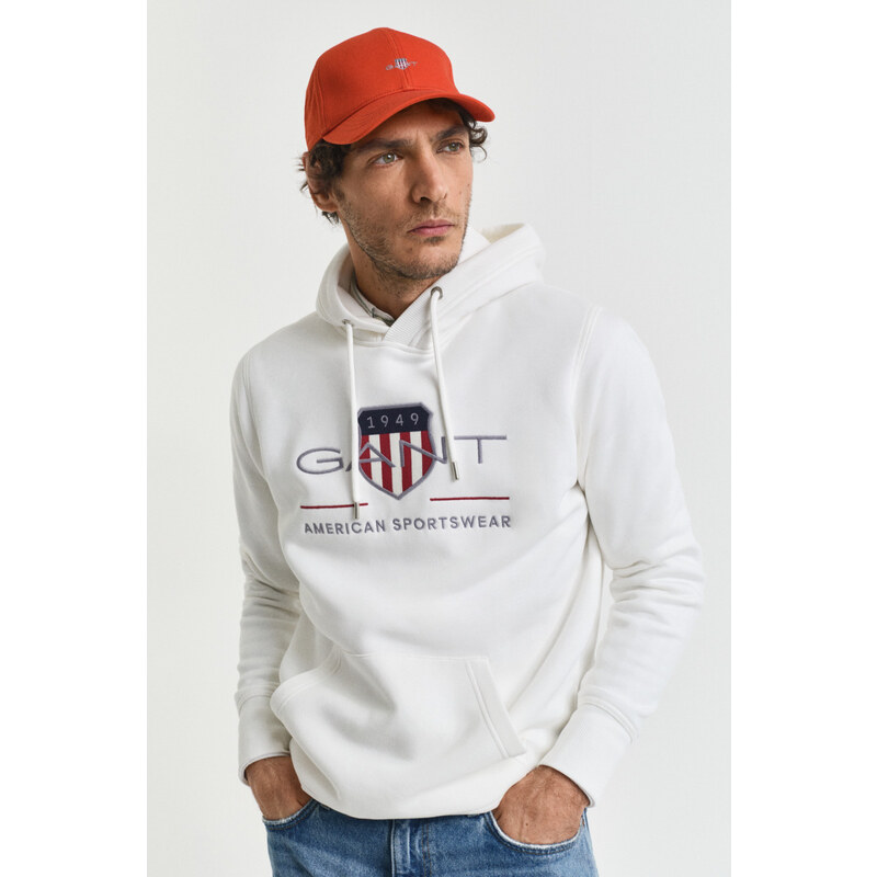 MIKINA GANT REG ARCHIVE SHIELD HOODIE EGGSHELL 64936672