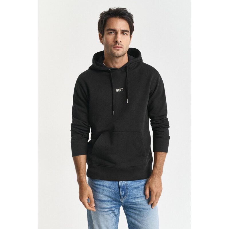 MIKINA GANT SMALL GRAPHIC SWEAT HOODIE BLACK 64936678