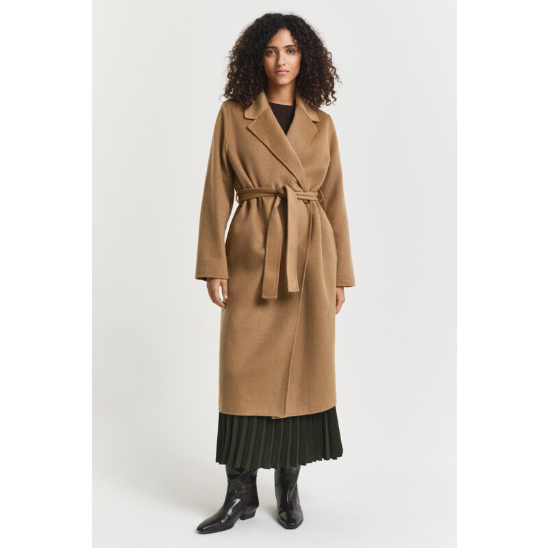 KABÁT GANT HANDSTITCHED BELTED COAT WARM KHAKI 65451027