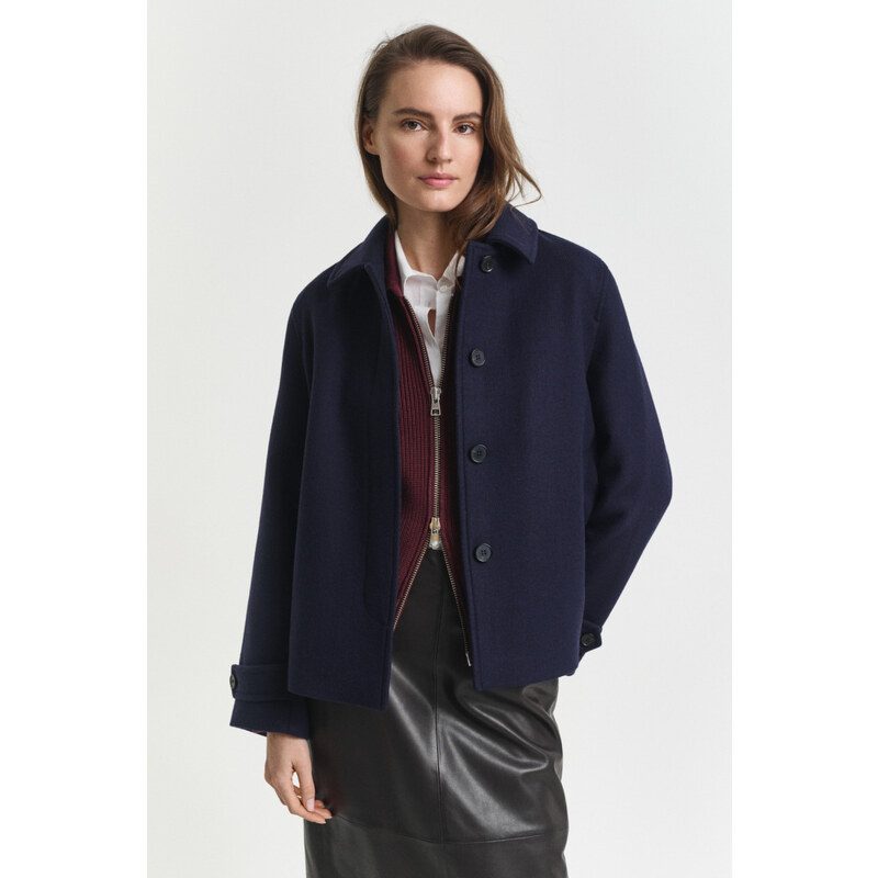KABÁT GANT SHORT WOOL BLEND CAR COAT EVENING BLUE 65451016