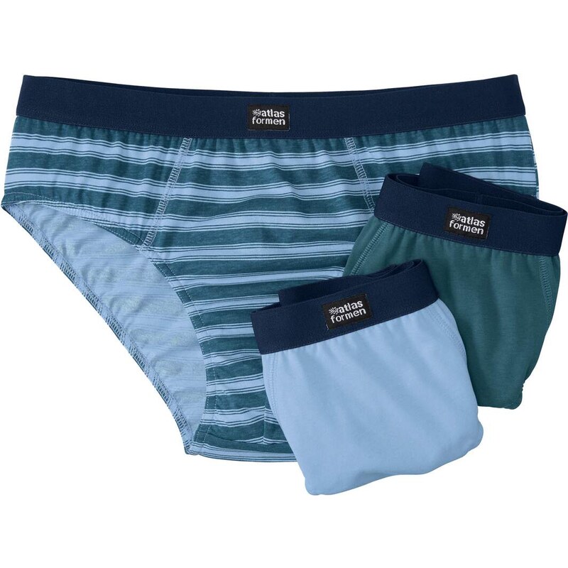Sada 3 klasických pohodlných slipov Atlas For Men Pruhovaná 64927931