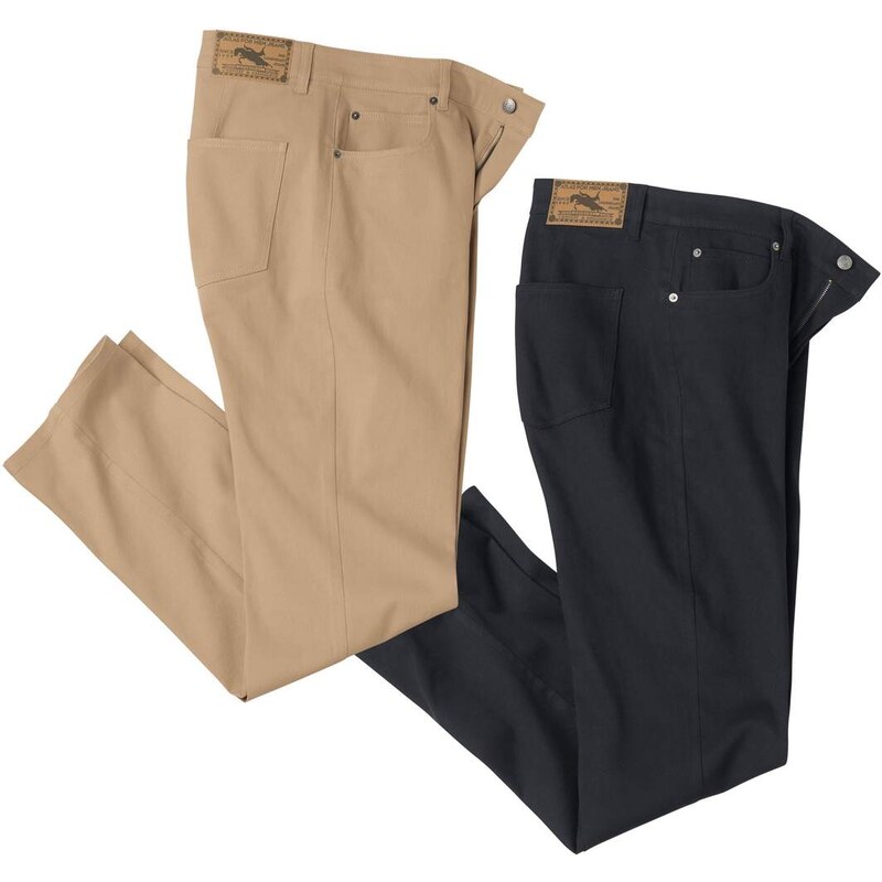 Sada 2 pohodlných strečových nohavíc Atlas For Men Čierna 64927928