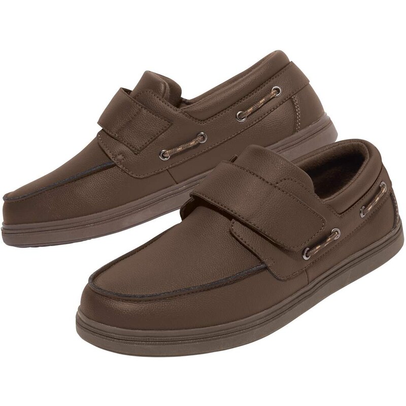 Kožené mokasíny na suchý zips Atlas For Men Hnedá 64927963