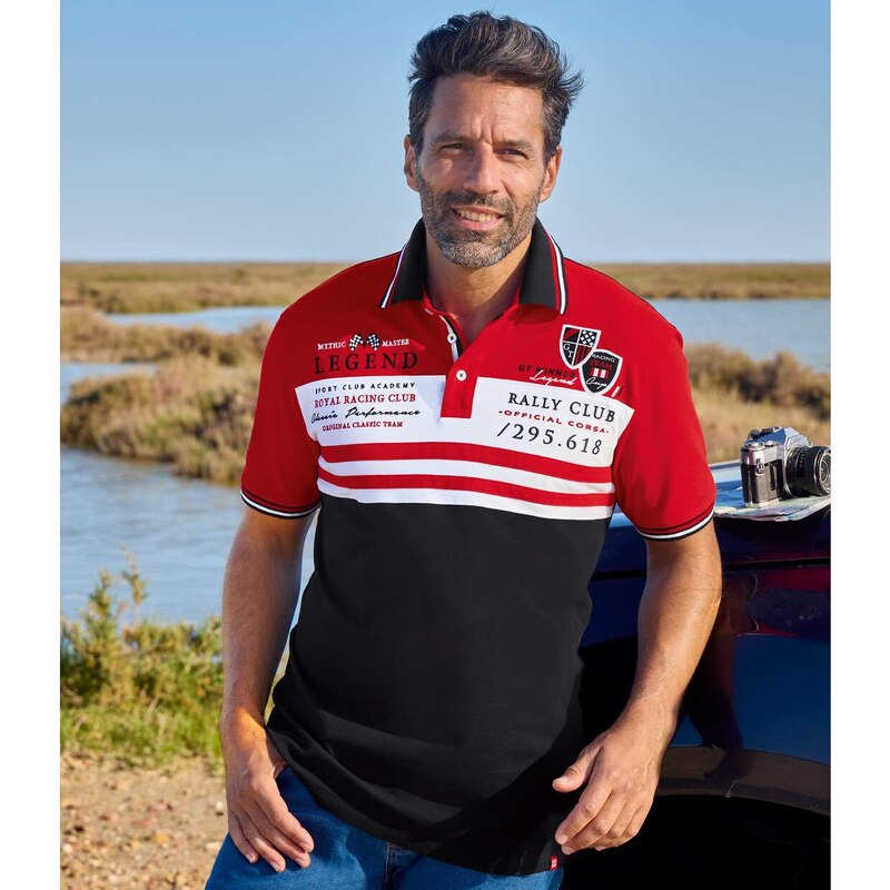 Polokošeľa zo strečového piké úpletu Racing Atlas For Men Červená 64927964