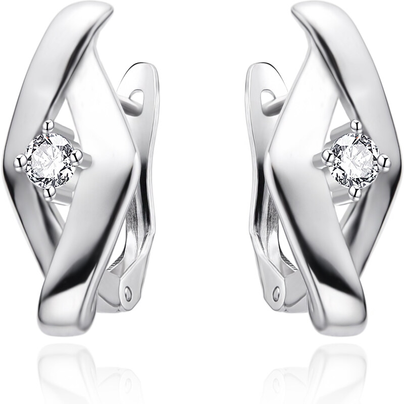 Agato Moderné strieborné náušnice so zirkónom AGT-E253FW 66593269