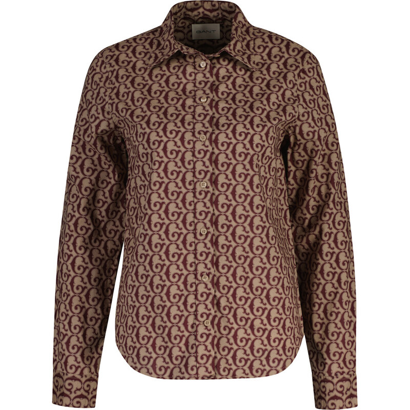 KOŠEĽA GANT REG G PRINT COT VOILE SHIRT PLUM WINE 64936748