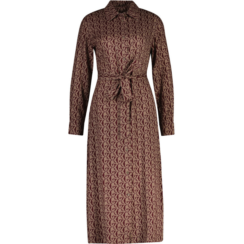 ŠATY GANT BELTED G PRINT SHIRT DRESS PLUM WINE 64936757