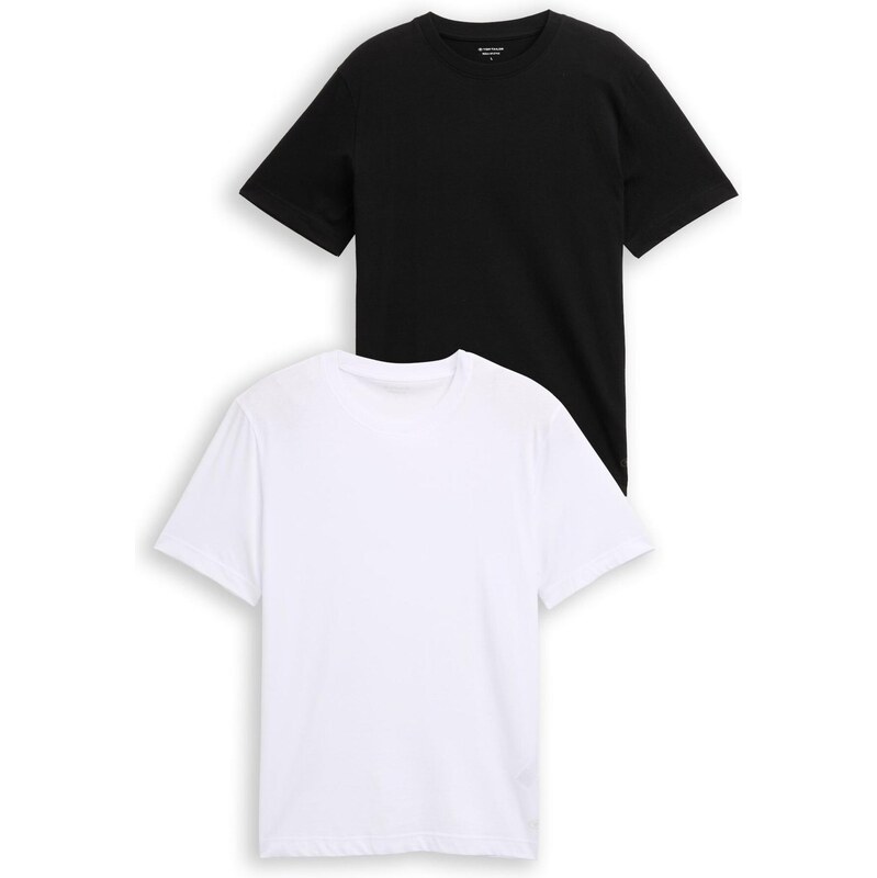 TOM TAILOR Tričko čierna / biela 64590577