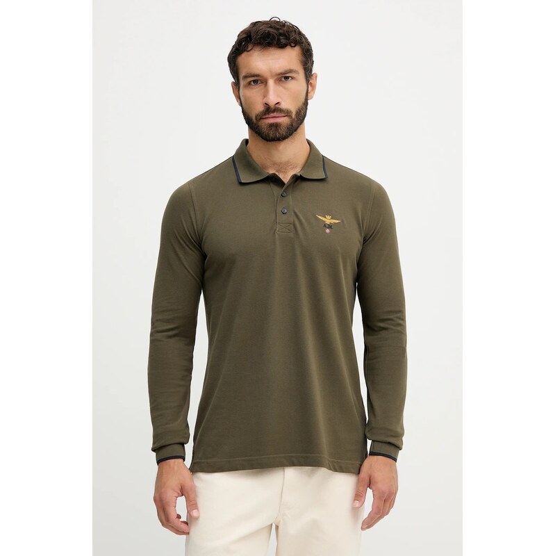 Bavlnené tričko s dlhým rukávom Aeronautica Militare 64941461