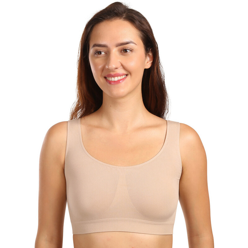 Dámska podprsenka Moravec bezšvová béžová (Sport top) L/ 64919645