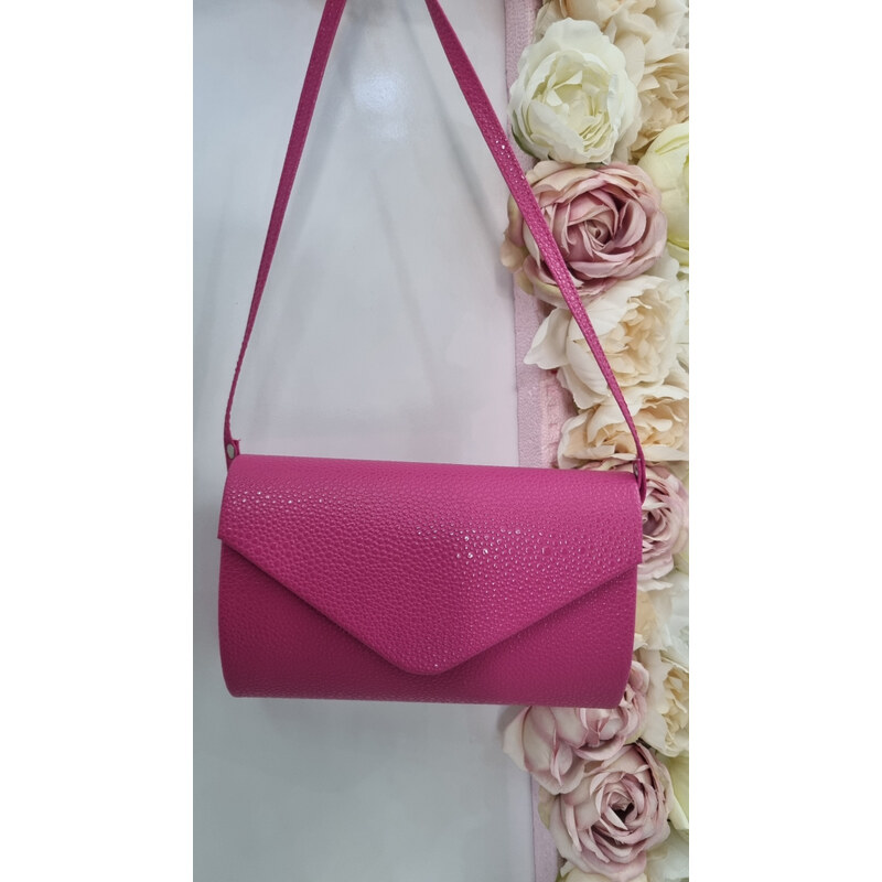 Katrins Fashion Spoločenská menšia cyklamenová listová kabelka 62067651