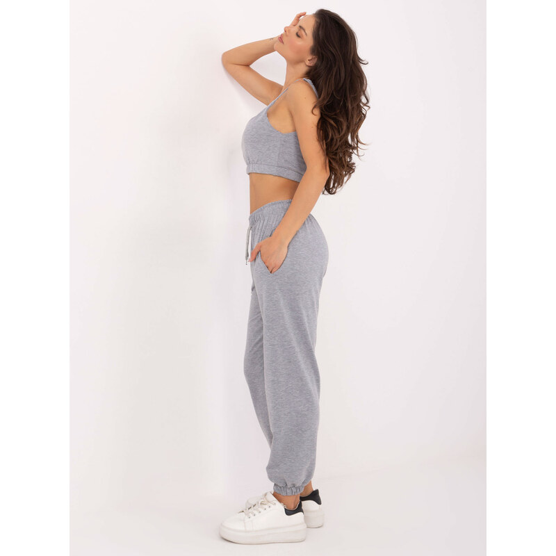 BASIC Svetlosivá dámska súprava topu a nohavíc -EM-KMPL-601.66-grey 25543940