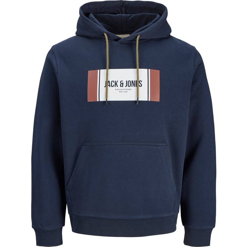 JACK & JONES Mikina JJHayato námornícka modrá / hnedá / biela 65475020